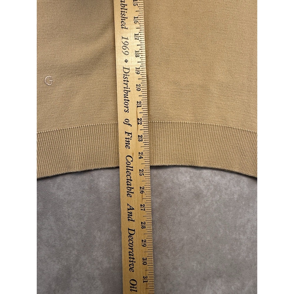 Vintage Gabicci Men's M Camel Sweater Vest V Neck Wool Knit Made Korea Logo - Picture 10 of 10